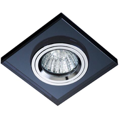 Aro empotrable encuadrado “Luxor” GU10 fabricado en cristal óptico flotado y aluminio gris (1/2)