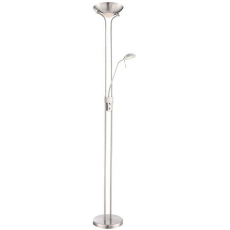 Lámpara de pie LED SMD “Lampa” (18W+5W 3000K 480lm+1700lm) IP20 fabricada en acero color níquel