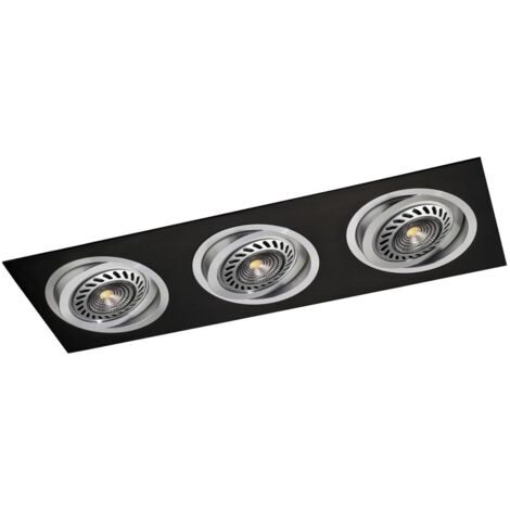 Empotrable con foco basculante “Helium" de tres luces (3xQR111) con portalámparas GU5.3 IP20 fabricado en chapa de acero color n (1/3)
