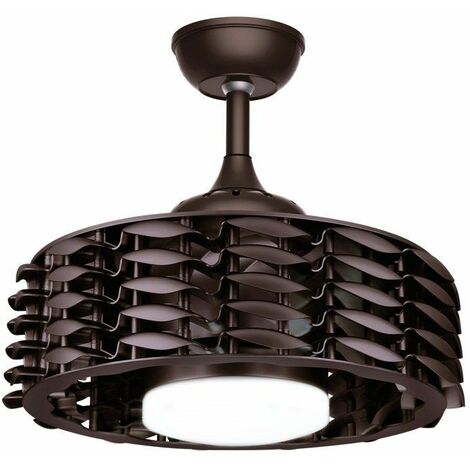 Ventilador de techo LED "Alum" regulable con control remoto (24W 3CCT 2410lm) IP20 Ø55cm color wengué