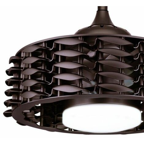 Ventilador de techo LED "Alum" regulable con control remoto (24W 3CCT 2410lm) IP20 Ø55cm color wengué