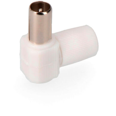 Clavija TV, 95mm, acodada, macho, retractilado 50003