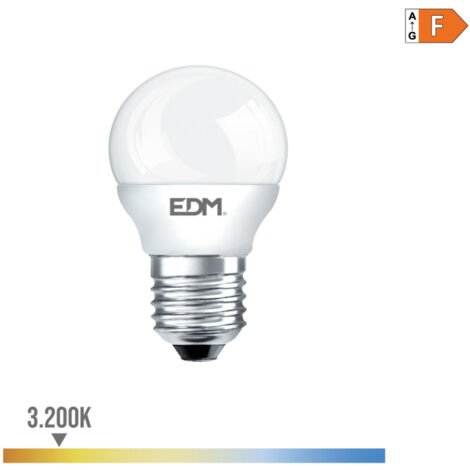 Bombilla LED EDM Esférica E27 7W 600lm 3200K Luz Cálida Ø4,5x8cm (1/3)