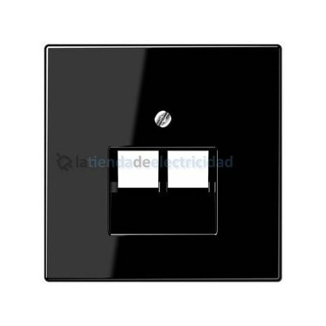 Tapa doble para toma de teléfono o datos RJ11-RJ45 NEGRO JUNG LS 969-2 UA SW