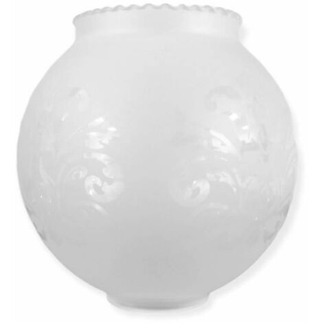 Tulipa de cristal bola mate con dos bocas de 14 cm boca de 4cm