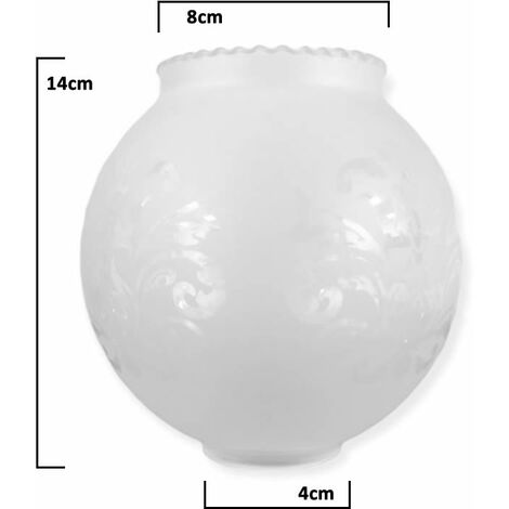 Pantalla De Cristal Mate Para Lámpara G9 - Blanca, 120mm Con Rosca E14 De 20mm - Repuesto Moderno (TK Lightning)