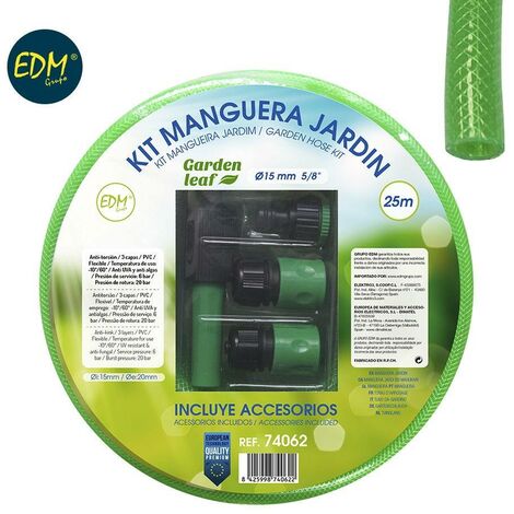 Kit Manguera Jardin ø Interior 15mm ø Exterior 20mm (5/8) Rollo 25m Con ...