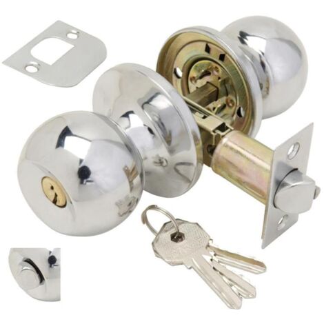 Pomo Puerta Wolfpack Con Llave Con Condena Cromado Para Entrada