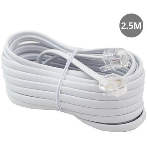 Prolongador de cable telefónico macho-macho 2.5 metros BLANCO GSC 2600950 (1/2)
