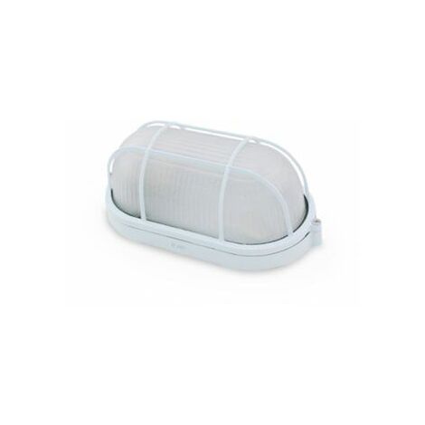 Aplique ovalado de aluminio con rejilla BLANCO E27 GSC 0700782 (1/2)