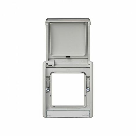 Simon 4400092-035 Marco con tapa abatible - Gris serie 44 agua