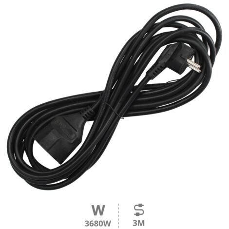 Prolongador negro 3x1.5mm 3 metros 3500W GSC 0100046 (1/2)