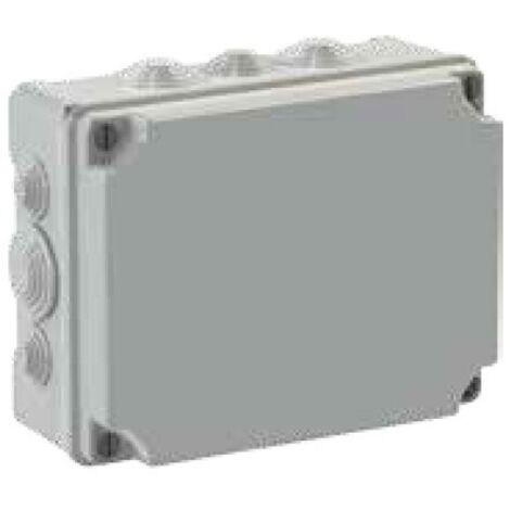 Caja estanca de conexión rectangular IP55 310x240x125mm con tapa de cierre con tornillos y 12 conos color gris SOLERA 100888
