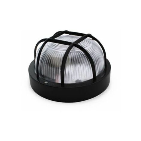 Aplique redondo de termoplástico con rejilla NEGRO E27 GSC 0700157 (1/2)