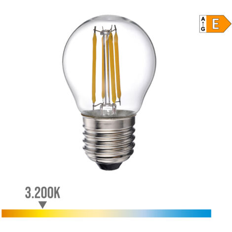 Bombilla LED EDM Filamento Esférica E27 4W 500lm 3200K Luz Cálida Ø4,5x7,8cm (1/2)