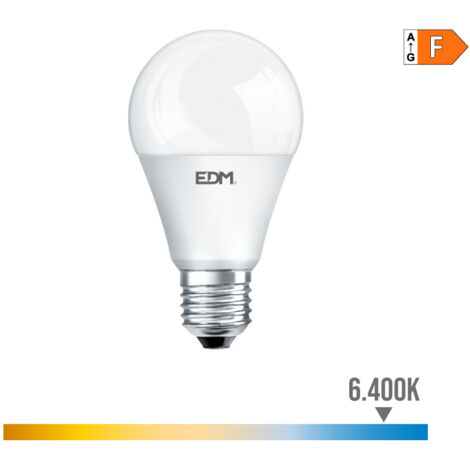 Bombilla LED EDM Estándar E27 7W 600lm 6400K Luz Fría Ø6x10,8cm (1/3)
