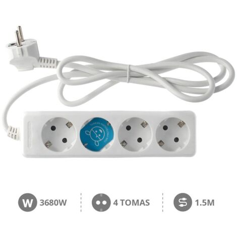 Base múltiple 4 enchufes 1.5m de cable blanca GSC 0000010 (1/2)