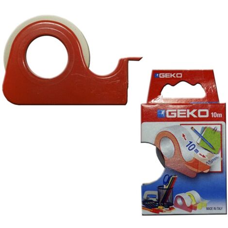 Cinta Adhesiva Transparente 10m con Dispensador Geko (1/2)