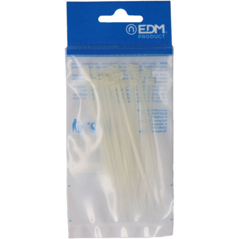 Bridas Natural 2.5X100MM Nylon Alta Calidad Bolsa 25 Unidades EDM (1/4)