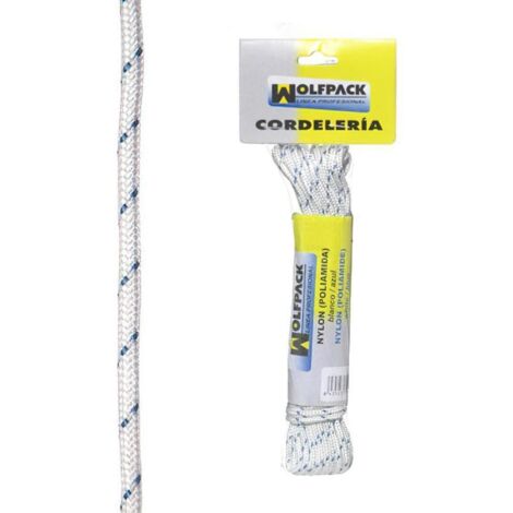 WOLFPACK LINEA PROFESIONAL cuerda nylon alta tenacidad blanca / azul (madeja 10 m.)