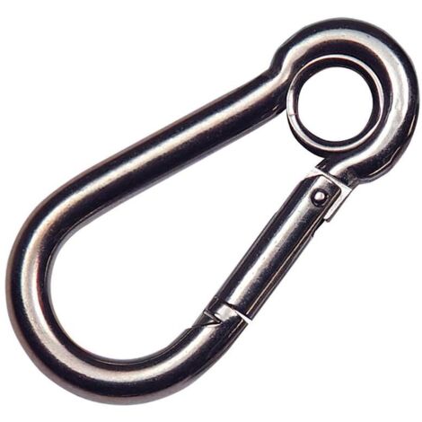 WOLFPACK LINEA PROFESIONAL mosqueton bombero inoxidable con ojo  60 mm. uso domestico