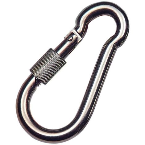 Mosqueton Bombero Inoxidable Con Seguro   60x6 Uso domestico