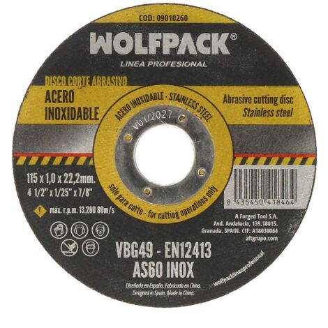 Disco Corte Abrasivo Inoxidable 115x1,0x22,2 mm. (1/5)