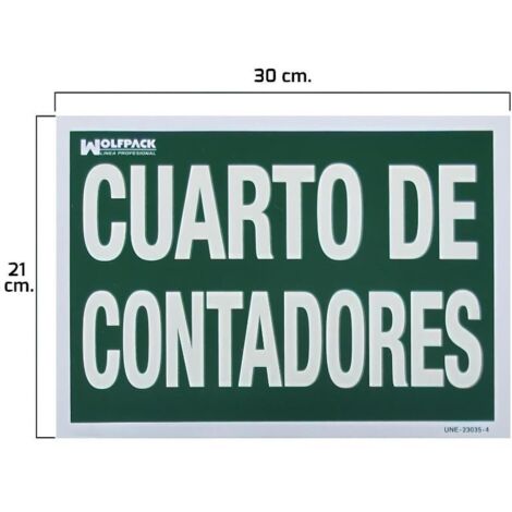 WOLFPACK LINEA PROFESIONAL cartel cuarto de contadores 30x21