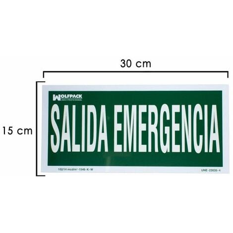 Cartel Señal Salida de Emergencia 30x15 - Easy