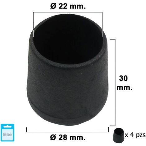 MAURER contera cónica negra 22mm. blister 4 piezas. , Contera cónica.- Diámetro: 22mm- Contera exterior realizada en plástico.- Color negro.- Blister 4 unid
