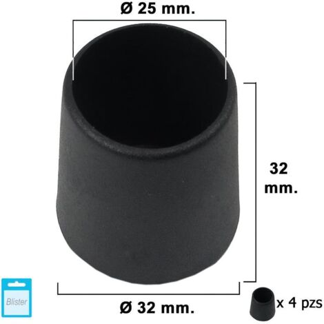 MAURER contera cónica negra 25mm. blister 4 piezas. , Contera cónica.- Diámetro: 25mm- Contera exterior realizada en plástico.- Color negro.- Blister 4 unid