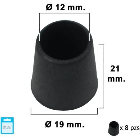 MAURER contera cónica negra 14mm. blister 8 piezas. , Contera cónica.- Diámetro: 14mm- Contera exterior realizada en plástico.- Color negro.- Blister 8 unid