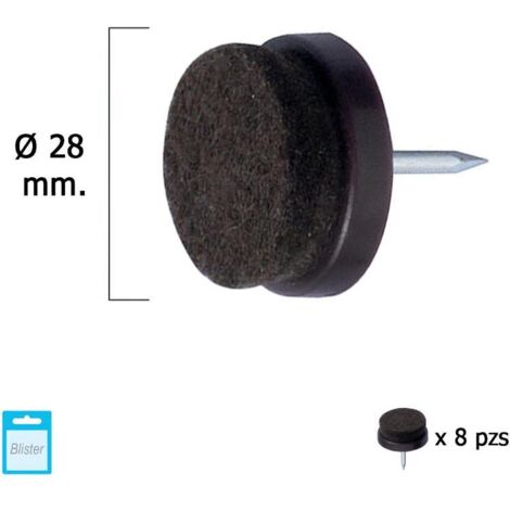 MAURER deslizante marron con fieltro ø28 (blister 8 unidades)