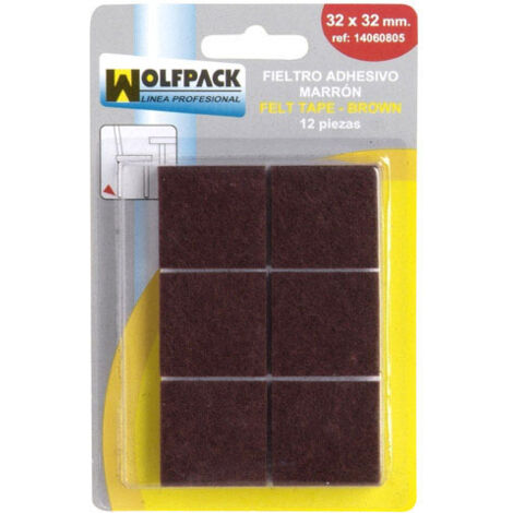 MAURER fieltro adhesivo 30 x 30 mm (blister  6 piezas) marrón