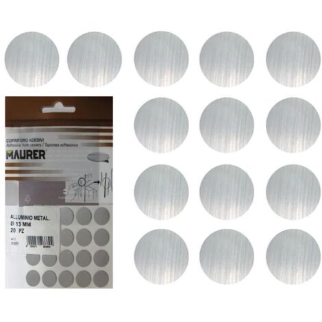 Tapatornillos Adhesivos Gris Metalizado. (Blister 20 unidades) (1/2)