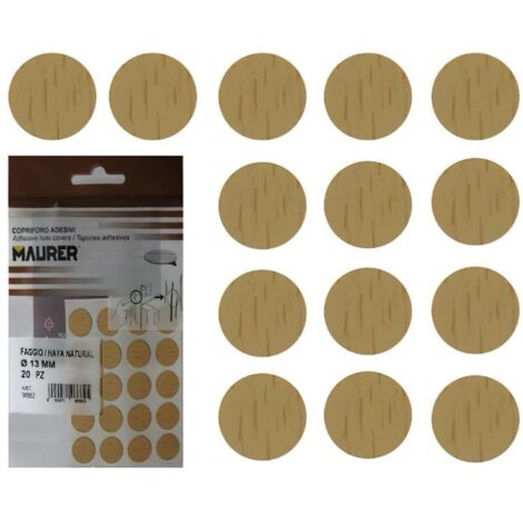 Tapatornillos Adhesivos Haya Natural (Blister 20 unidades) (1/2)