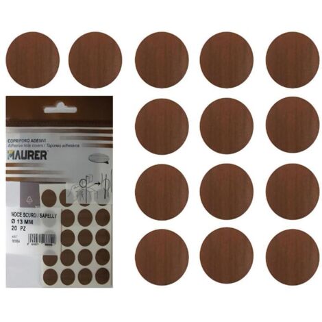 MAURER tapatornillos adhesivos sapelly (blister 20 unidades)