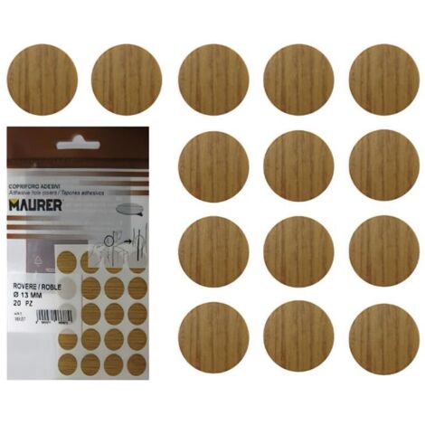 Tapatornillos Adhesivos Roble (Blister 20 unidades)