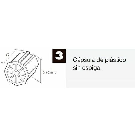 Capsula Persiana Plastico Sin Espiga Para Eje 60 mm.