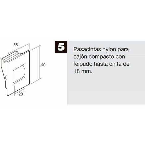 Pasacintas Persiana Compacto Rodillo Metal Cinta Hasta 20 mm.