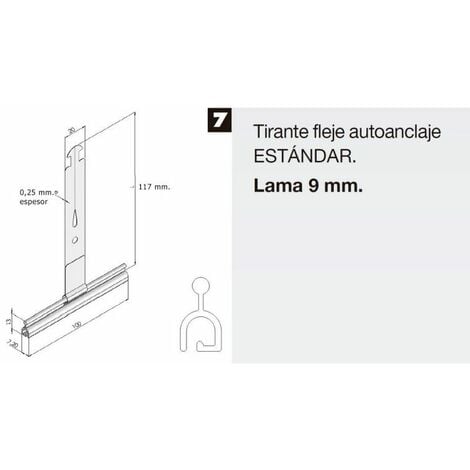 Tirante Persiana Autoanclaje Standar 117