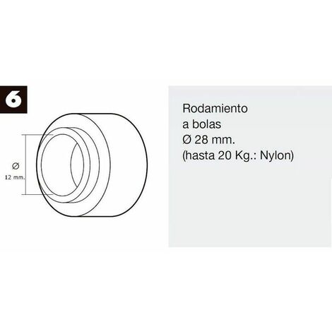 Rodamiento Persiana Ø 22-28mm (Nylon)