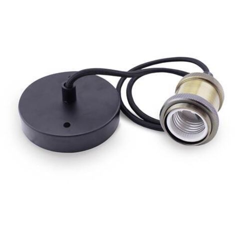 Portalamparas colgante 1M laton cable negro GSC 0704714 (1/3)