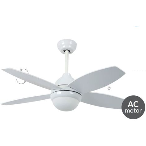 Ventilador techo Muna con luz CCT regulable y mando Ø106 4 aspas Blanco (1/5)