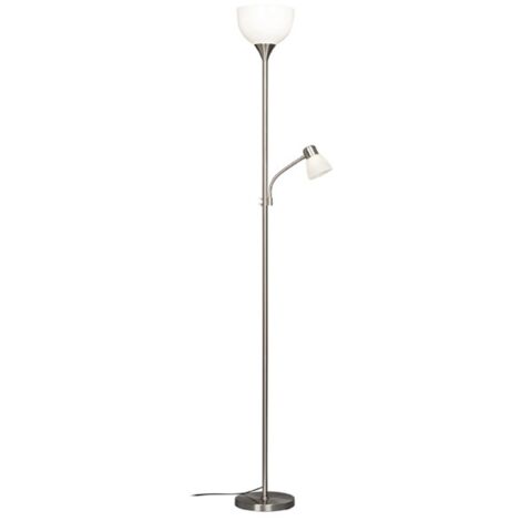Lámpara LED SMD de pie de salón “Nimbus” (18W+5W 3000K 230V) IP20 fabricada en acero y ABS color níquel (1/4)