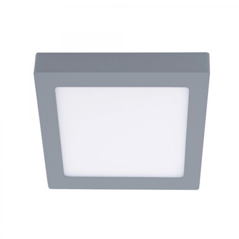 Plafón LED SMD "Know" cuadrado (18W 4000K 1440lm) IP20 22x22cm fabricado en aluminio y acrílico color gris (1/3)