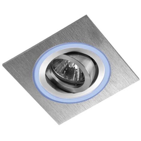 Empotrable cuadrado con foco LED SMD orientable "Aret" GU5.3/GU10 (2,4W 6000K con luz azul 150lm) IP23 10,5x10,5cm fabricado en (1/2)