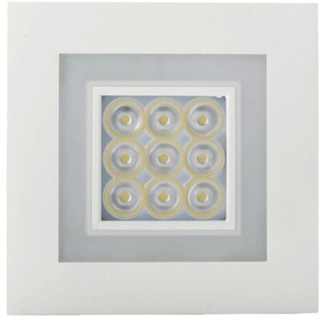 Empotrable LED cuadrado “Focus” (12W 3000K 670lm) IP20 fabricado en aluminio y acrílico color blanco (1/3)