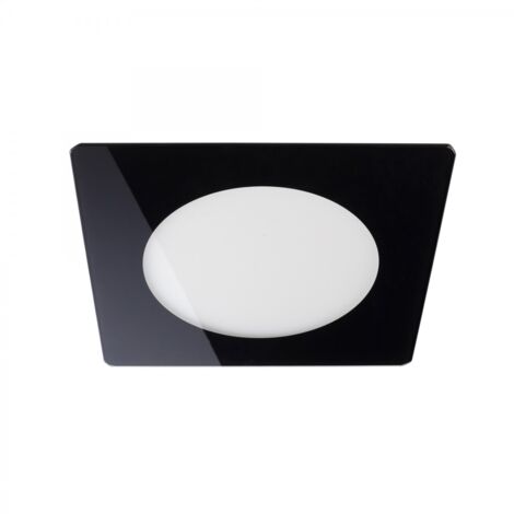 Downlight LED SMD “Novo Lux” cuadrado (6W 4000K 430lm) IP20 15x15cm fabricado en cristal y acrílico color negro (1/3)