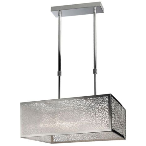 Lámpara de techo cuadrada “Japan” de cuatro luces (4xG9) (40W máximo 230V) IP20 40x40x68cm fabricada en acero inoxidable, PVC y (1/5)